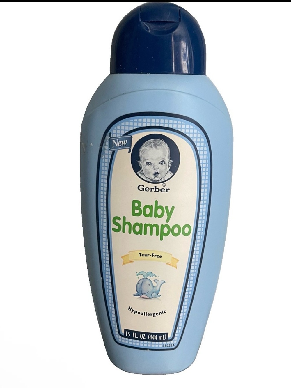 Vintage Gerber Baby Shampoo Tear-Free 15 oz Bottle 1999 Blue